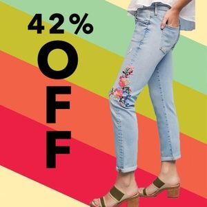 Pilcro & The Letterpress Embroidered Jeans